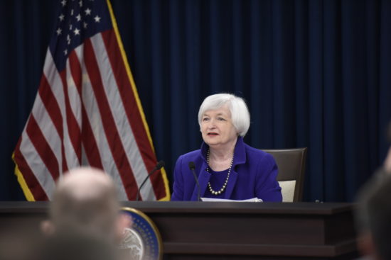 Chair of the Board of Governors of the Federal Reserve System, Janet Yellen.