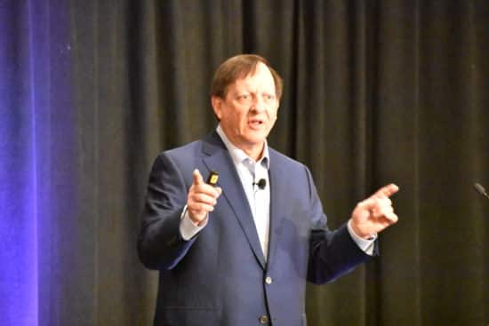 Sandy Schwartz, president of Cox Automotive, speaking at the Conference of Automotive Remarketing (Photo by William Hoffman)