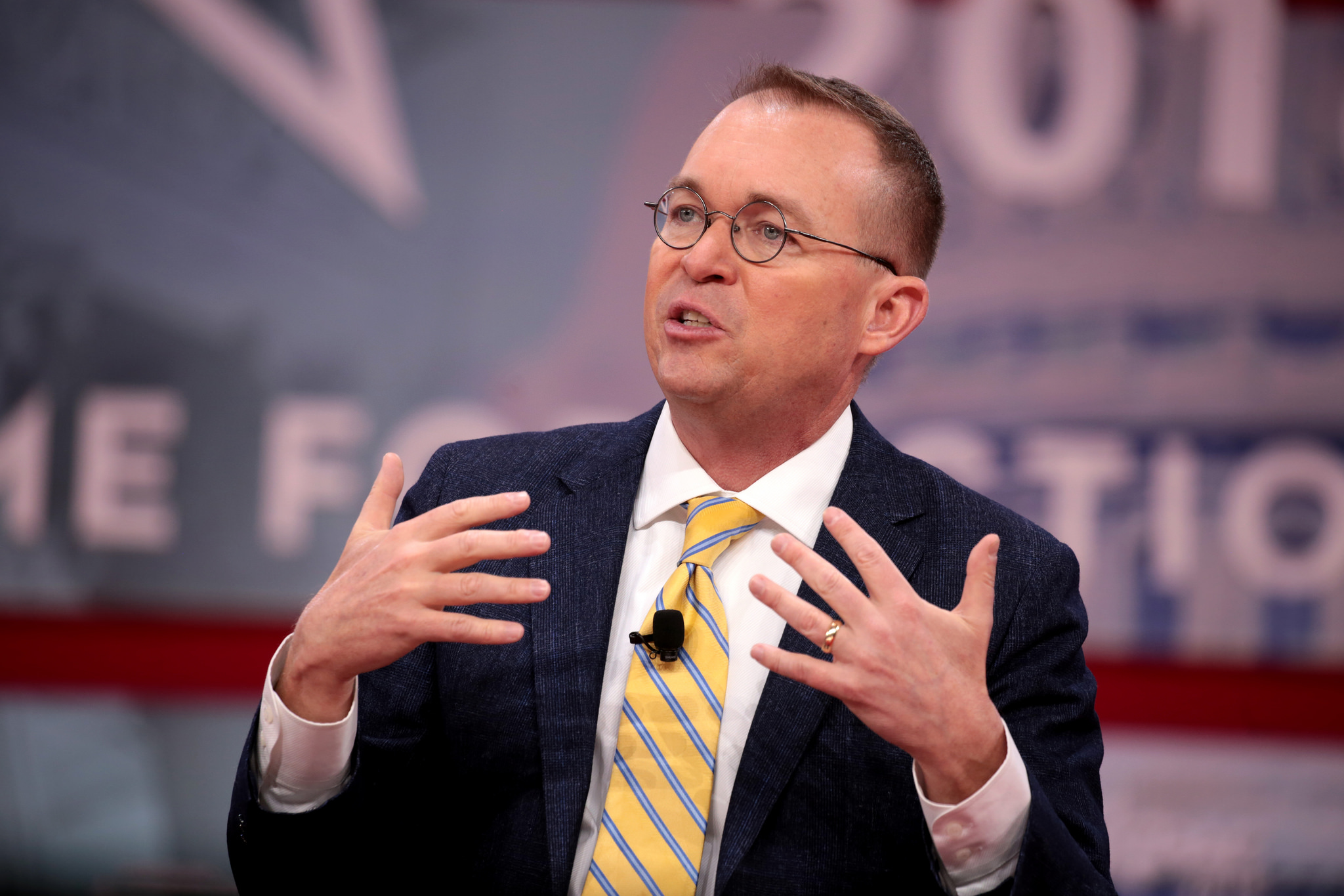 Mick Mulvaney speaking at the 2018 Conservative Political Action Conference in National Harbor, Maryland. (Photo by Gage Skidmore)