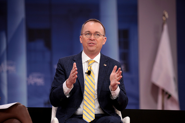 Office of Management and Budget Director Mick Mulvaney speaking at the 2018 Conservative Political Action Conference (CPAC) in National Harbor, Maryland.

 
(Photo Credit: Gage Skidmore)