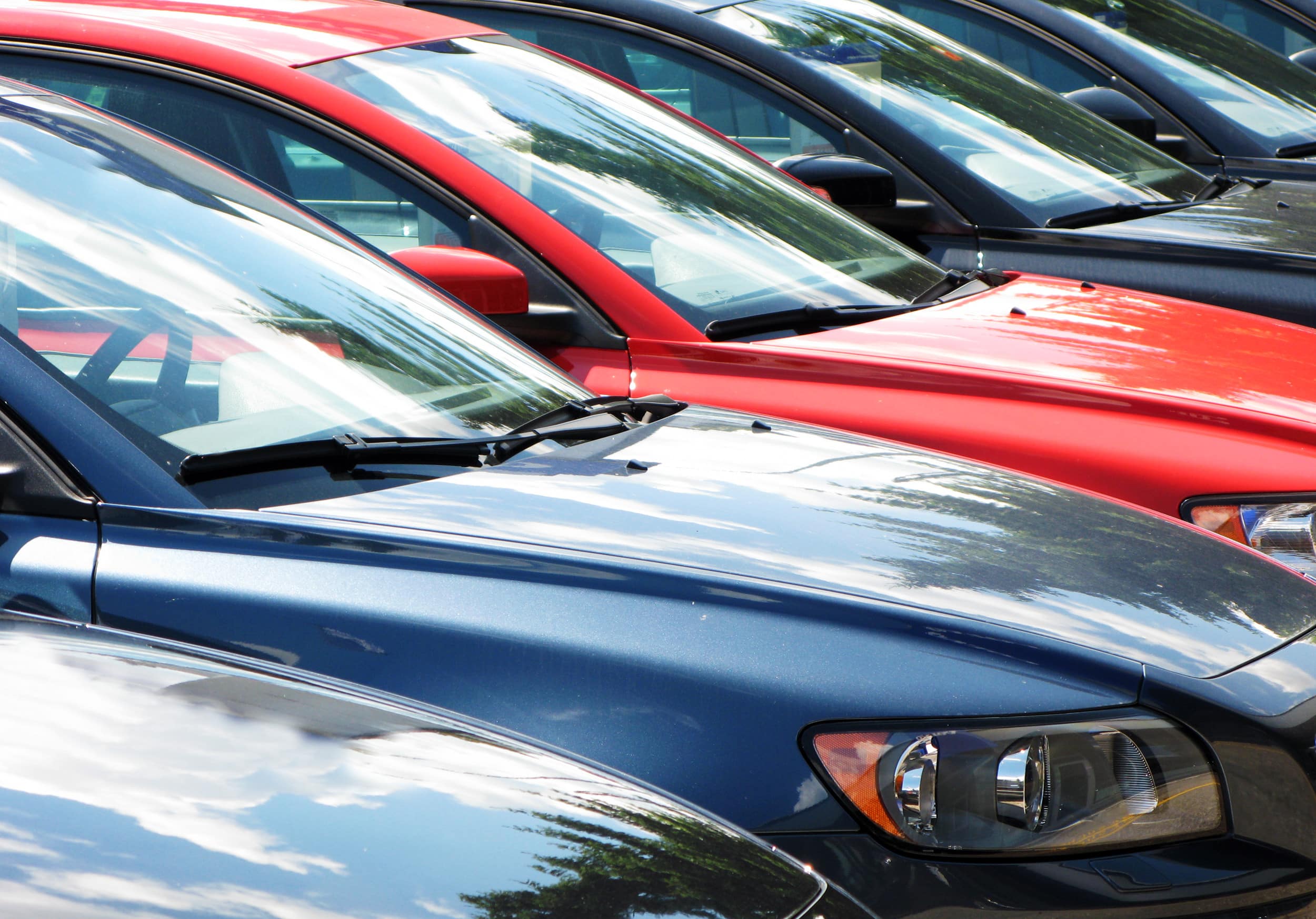 cars on a dealership lot