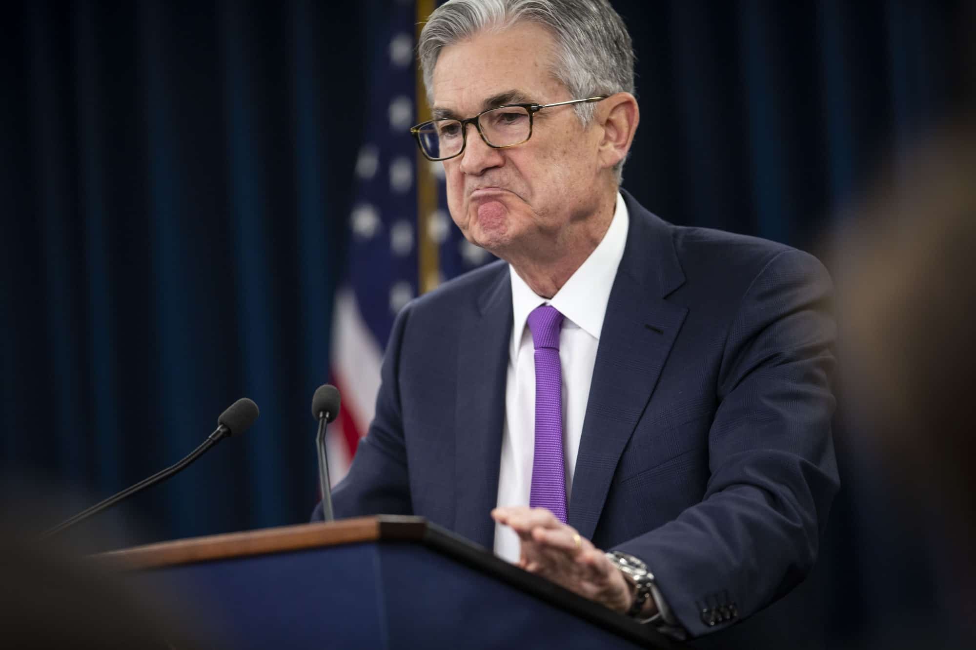 Jerome Powell on Jan. 30. Photographer: Al Drago/Bloomberg