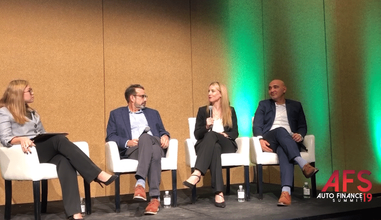 (L-R): Nicole Casperson, Deputy Editor, Auto Finance News; Bob Beatty, Executive Vice President, Customer Experience, GM Financial; Carrie McNamara, National Manager, Customer & Dealer Experience, Toyota Financial Services; Mark Medrano, Assistant Vice President of Loss Recovery, Veros Credit, LLC