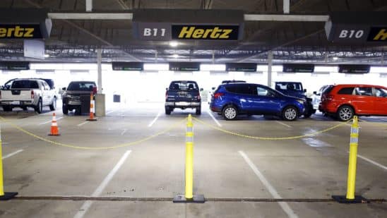 hertz rental car parking lot