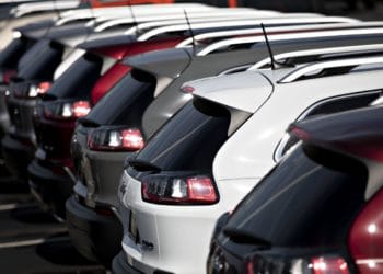 cars lined up on lot