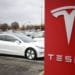 Tesla Inc. signage outside a dealership at the Easton Town Center shopping mall in Columbus, Ohio, U.S., on Friday, Dec. 10, 2021.