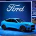 The 2022 Ford Mustang Mach-E electric sports utility vehicle (SUV) at AutoMobility LA ahead of the Los Angeles Auto Show in Los Angeles, California, U.S., on Wednesday, Nov. 17, 2021. Covid-19 canceled the Los Angeles Auto Show in 2020 and now that the show is back, some automakers have decided they didn't need it anyway.