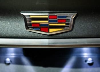 The General Motors Co. (GM) Cadillac logo is displayed on the rear of a Cadillac CT5 sedan during an event in New York, U.S., on Tuesday, April 16, 2019. The CT5 sedan debuting at this week's New York show targets BMW's 3 Series and the Audi A4 and will be priced accordingly, said Ken Kornas, the car's product manager.