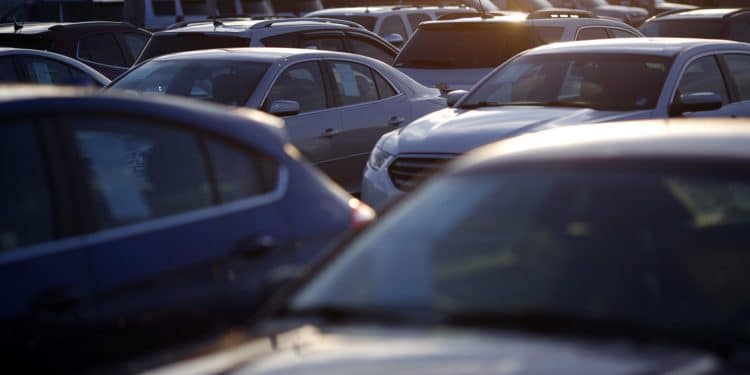 Vehicles sit on display for sale at a General Motors Co. Chevrolet car dealership in Louisville, Kentucky, U.S., on Wednesday, Jan. 31, 2018. General Motors Co. is scheduled to release earnings figures on February 6.