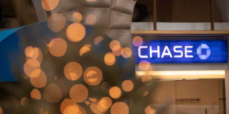 Signage at a Chase bank branch in New York, U.S., on Thursday, Jan. 13, 2022. JPMorgan Chase & Co. posted a decline in trading revenue that was steeper than analysts expected, and both commercial and consumer loans fell from a year earlier.