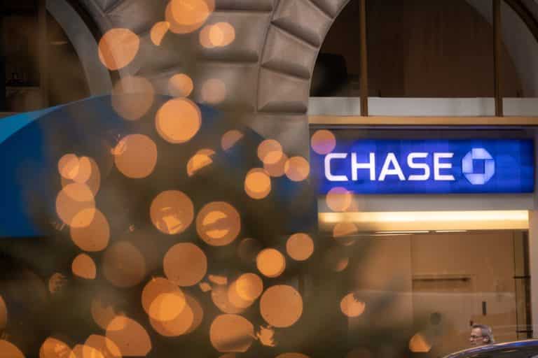Signage at a Chase bank branch in New York, U.S., on Thursday, Jan. 13, 2022. JPMorgan Chase & Co. posted a decline in trading revenue that was steeper than analysts expected, and both commercial and consumer loans fell from a year earlier.