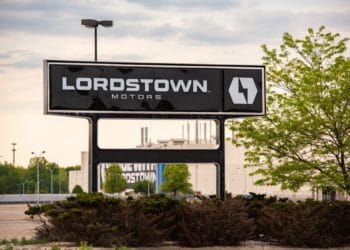 Signage outside Lordstown Motors Corp. headquarters in Lordstown, Ohio, U.S., on Saturday, May 15, 2021. Lordstown Motors Corp. is scheduled to release earnings figures on May 24.