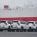 Toyota Motor Corp. Land Cruiser Prado sport utility vehicle (SUV) bound for shipment at a port in Yokohama, Japan, on Monday, May 9, 2022. Toyota is scheduled to release earnings figures on May 11.