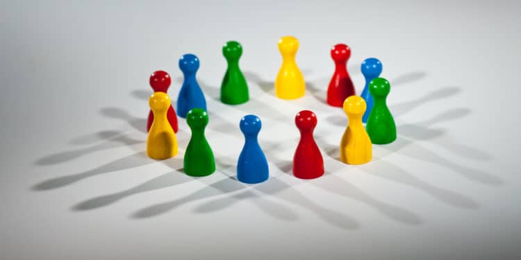 Group Of Multi-Colored People To Represent Social Network, Diversity, Multi Cultural Society, Team