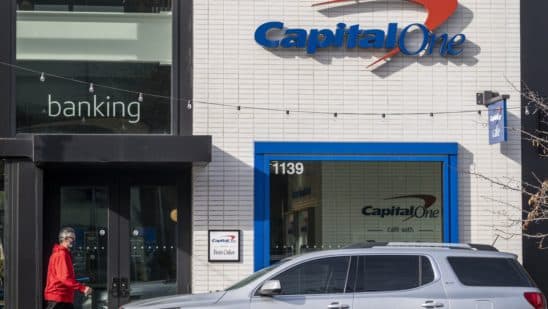 A Capital One cafe branch in Walnut Creek, California, U.S., on Friday, Jan. 21, 2022. Capital One Financial Corp. is scheduled to release earnings figures on January 25. Photographer: David Paul Morris/Bloomberg