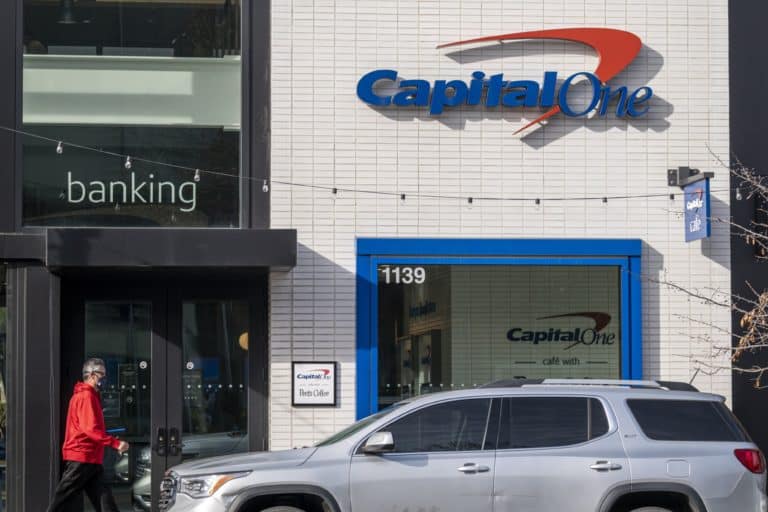 A Capital One cafe branch in Walnut Creek, California, U.S., on Friday, Jan. 21, 2022. Capital One Financial Corp. is scheduled to release earnings figures on January 25. Photographer: David Paul Morris/Bloomberg