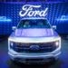 A Ford F-150 Lightning Platinum electric truck during the 2022 New York International Auto Show (NYIAS) in New York, U.S., on Thursday, April 14, 2022. The NYIAS returns after being cancelled for two years due to the Covid-19 pandemic.