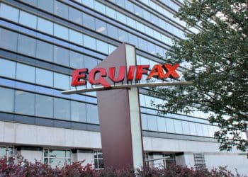 Sign outside the headquarters of credit bureau Equifax in downtown Atlanta, Georgia. Source: Smith Collection/Gado/Getty Images