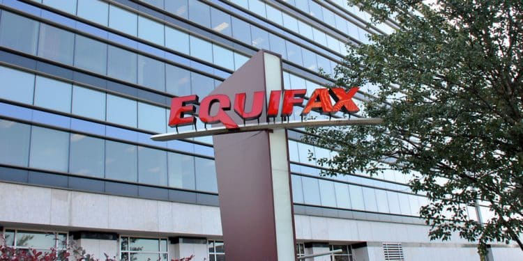 Sign outside the headquarters of credit bureau Equifax in downtown Atlanta, Georgia. Source: Smith Collection/Gado/Getty Images