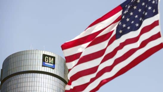 The General Motors world headquarters building is shown September 17, 2015 in Detroit, Michigan. Mary Barra, Chief Executive Officer of General Motors, and Mark Reuss, President of GM North America, held an Employee Town Hall Meeting and a question & answer session with the news media today to discuss GM's $900 million settlement with the Justice Department over GM's ignition switch recalls.