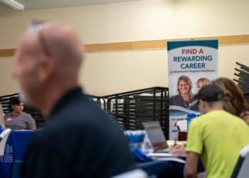 A job fair at a community center in Beattyville, Kentucky. Photographer: Jon Cherry/Bloomberg