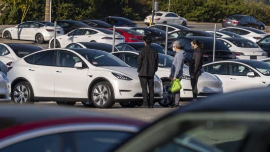 Tesla drops as Musk says demand ‘a little harder’ to come by
