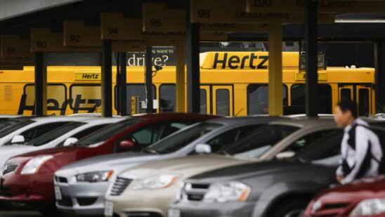 hertz rental cars in lot
