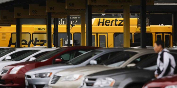 hertz rental cars in lot