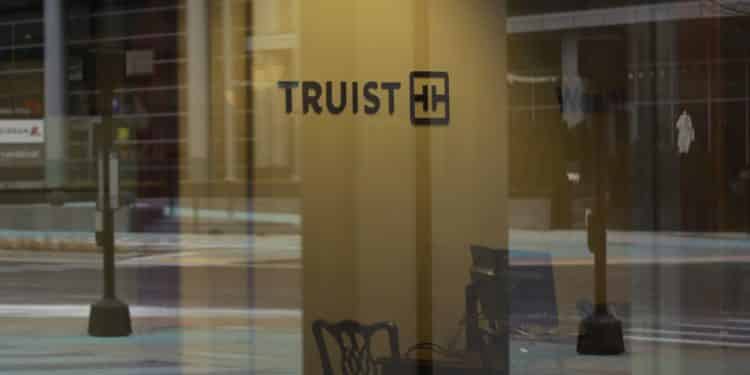 Signage inside a Truist Financial Corp. bank branch in Lexington, Kentucky, U.S., on Sunday, Jan. 16, 2022. Truist Financial reported adjusted earnings per share for the fourth quarter that beat the average analyst estimate. Photographer: Luke Sharrett/Bloomberg