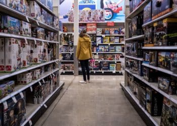 A shopper in the toy aisle of a store in Chicago. Photographer: Christopher Dilts/Bloomberg