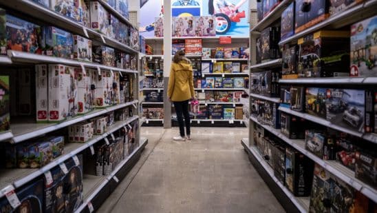 A shopper in the toy aisle of a store in Chicago. Photographer: Christopher Dilts/Bloomberg