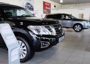 CARS IN DEALER SHOWROOM