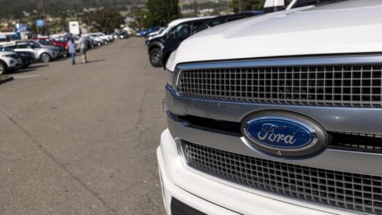 Vehicles at a Ford dealership in Colma, California, US, on Friday, July 22, 2022. Ford Motor Co. is expected to release earnings figures on July 27. Photographer: David Paul Morris/Bloomberg