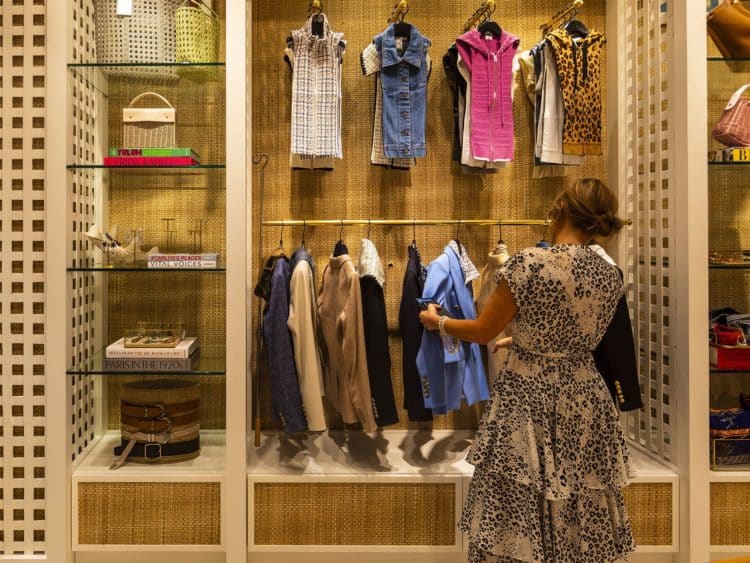 A shopper browses items at a store at the Royal Poinciana Plaza in Palm Beach, Florida.