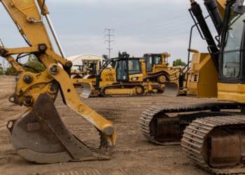 Caterpillar construction equipment at Ideal Tractor in West Sacramento, California, US, on Monday, Aug. 1, 2022. Caterpillar Inc. is scheduled to release earnings figures on August 2.