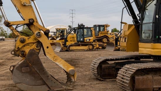 Caterpillar construction equipment at Ideal Tractor in West Sacramento, California, US, on Monday, Aug. 1, 2022. Caterpillar Inc. is scheduled to release earnings figures on August 2.