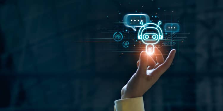 Hand Touching Digital Chatbot For Provide Access To Information And Data In Online Network, Robot