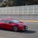 A Toyota Motor Corp. Prius plug-in hybrid electric vehicle (PHEV) prototype during a test drive at Sodegaura Forest Raceway in Sodegaura, Chiba Prefecture, Japan, on Wednesday, Feb. 1, 2023. The fifth generation of Prius, with bigger wheels and a sportier design, offers three different hybrid powertrain options. Photographer: Nicholas Takahashi/Bloomberg