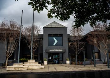 Silicon Valley Bank headquarters in Santa Clara, California, US, on Thursday, March 9, 2023. SVB Financial Group bonds are plunging alongside its shares after the company moved to shore up capital after losses on its securities portfolio and a slowdown in funding.