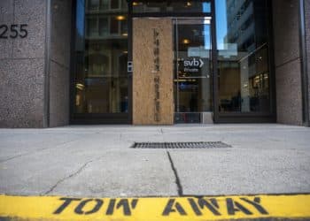 A Silicon Valley Bank branch in San Francisco, California, US, on Monday, March 13, 2023. The collapse of Silicon Valley Bank has prompted a global reckoning at venture capital and private equity firms, which found themselves suddenly exposed all together to the tech industry's money machine. Photographer: David Paul Morris/Bloomberg