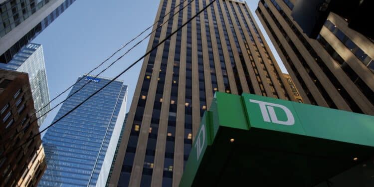 A Toronto-Dominion (TD) bank branch in Toronto, Ontario, Canada, on Wednesday, March 15, 2023. First Horizon Corp. fell by the most since September 2008 as the crisis in regional banks cast doubt on whether Toronto-Dominion Bank will follow through with its planned $13.4 billion takeover of the lender. Photographer: Cole Burston/Bloomberg