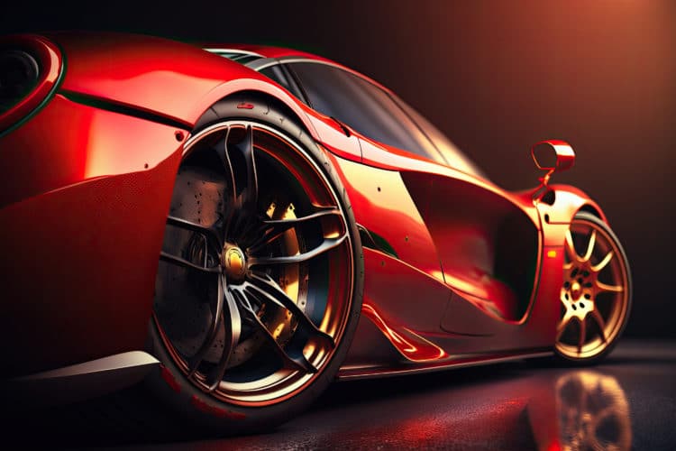 Red Sport Car. Illustration Ai Generative