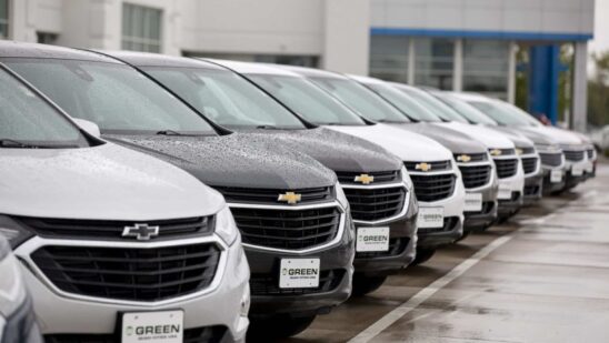 Pre-owned General Motors Co. Chevrolet vehicles on a lot at the Green Chevrolet dealership in East Moline, Illinois, U.S., on Monday, May 3, 2021. General Motors Co. is scheduled to release earnings figures on May 5. Photographer: Daniel Acker/Bloomberg
