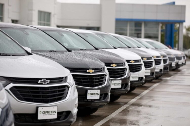 Pre-owned General Motors Co. Chevrolet vehicles on a lot at the Green Chevrolet dealership in East Moline, Illinois, U.S., on Monday, May 3, 2021. General Motors Co. is scheduled to release earnings figures on May 5. Photographer: Daniel Acker/Bloomberg