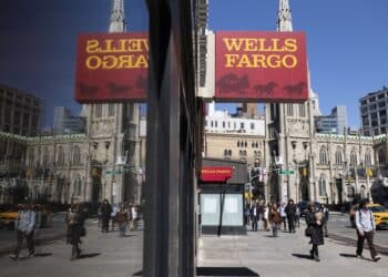 A Wells Fargo bank branch in New York, US