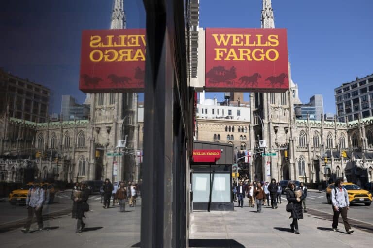 A Wells Fargo bank branch in New York, US