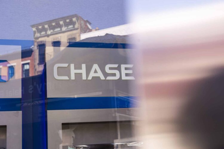 A Chase bank branch in New York, US, on Wednesday, March 29, 2023. JPMorgan Chase & Co. is scheduled to release earnings figures on April 14.