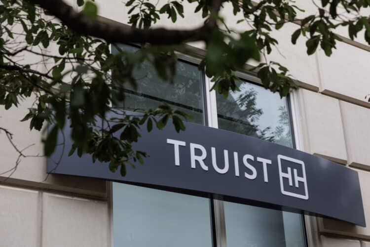 Front sign on a Truist branch