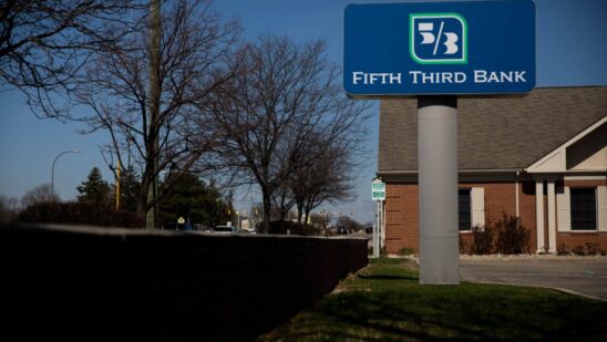 A Fifth Third Bank branch in Royal Oak, Michigan, US, on Thursday, April 13, 2023. Fifth Third Bancorp is scheduled to release earnings figures on April 20. Photographer: Emily Elconin/Bloomberg