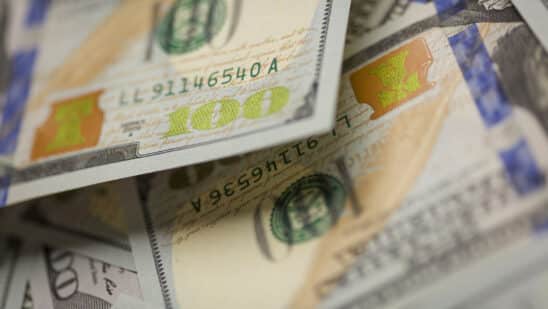Close up of 100 dollar bill